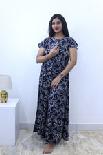 Imported Rayon Gathering Frock Model Night Gown's | Front Adjustable Gathering Style Rope Rope | Front Closed Button | Double Layer Sleeve | Trending Collection's for Stylish Women's (IRF)