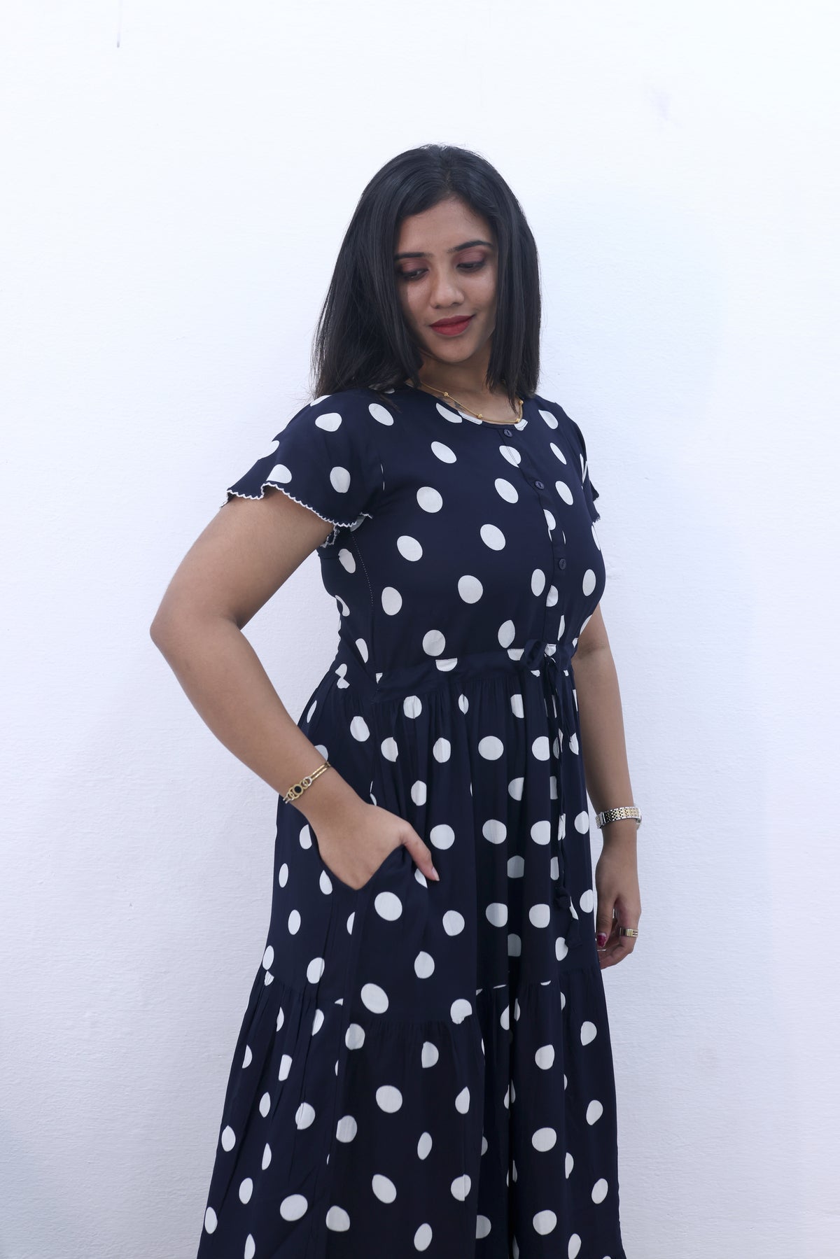 Imported Rayon Gathering Frock Model Night Gown's | Front Adjustable Gathering Style Rope Rope | Front Closed Button | Double Layer Sleeve | Trending Collection's for Stylish Women's (IRF)