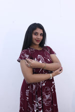 Imported Rayon Gathering Frock Model Night Gown's | Front Adjustable Gathering Style Rope Rope | Front Closed Button | Double Layer Sleeve | Trending Collection's for Stylish Women's (IRF)