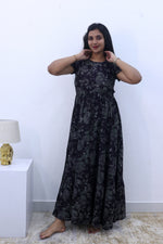 Imported Rayon Gathering Frock Model Night Gown's | Front Adjustable Gathering Style Rope Rope | Front Closed Button | Double Layer Sleeve | Trending Collection's for Stylish Women's (IRF)