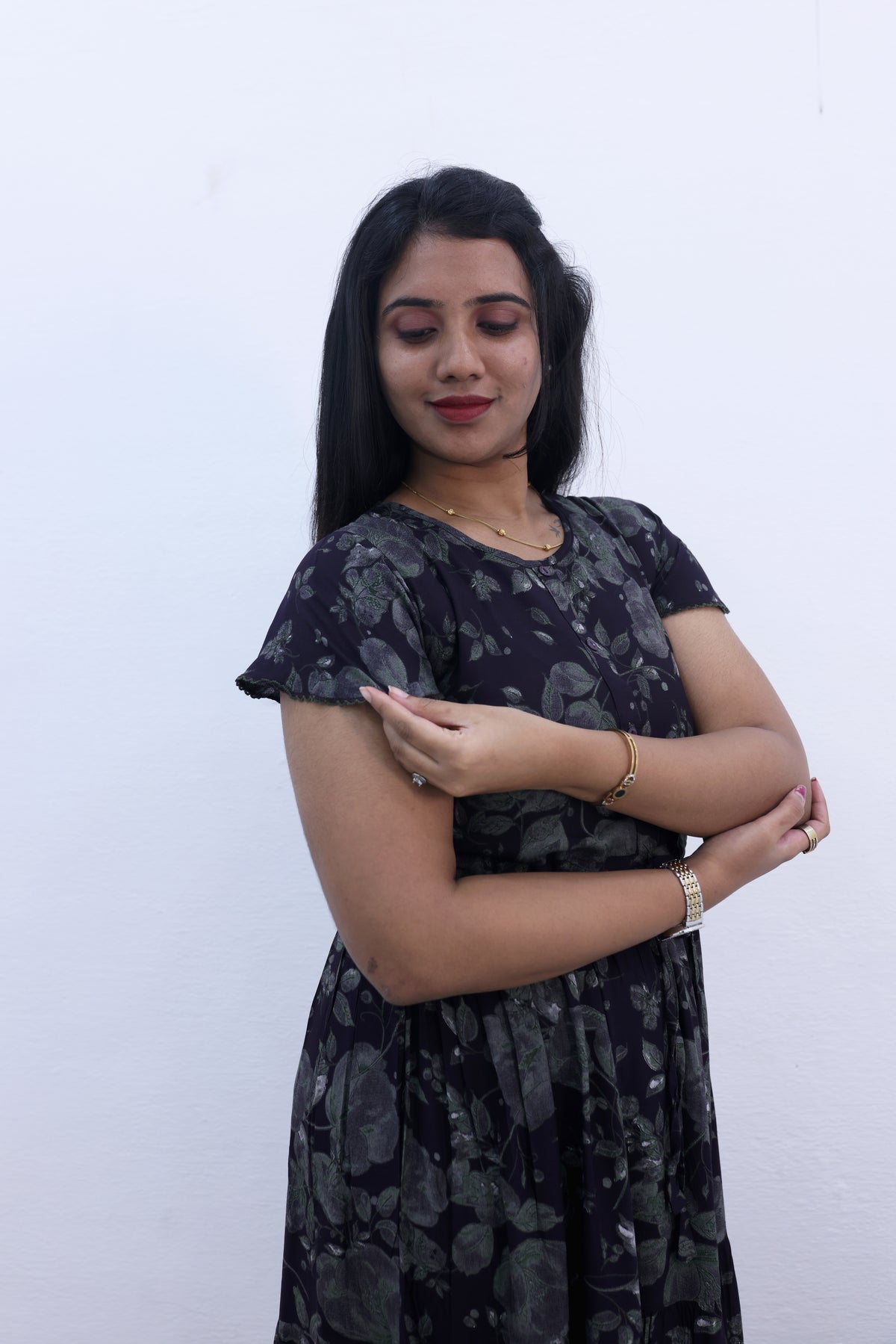 Imported Rayon Gathering Frock Model Night Gown's | Front Adjustable Gathering Style Rope Rope | Front Closed Button | Double Layer Sleeve | Trending Collection's for Stylish Women's (IRF)