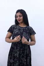 Imported Rayon Gathering Frock Model Night Gown's | Front Adjustable Gathering Style Rope Rope | Front Closed Button | Double Layer Sleeve | Trending Collection's for Stylish Women's (IRF)