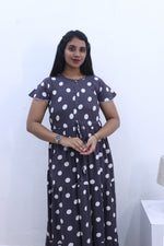 Imported Rayon Gathering Frock Model Night Gown's | Front Adjustable Gathering Style Rope Rope | Front Closed Button | Double Layer Sleeve | Trending Collection's for Stylish Women's (IRF)