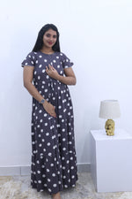 Imported Rayon Gathering Frock Model Night Gown's | Front Adjustable Gathering Style Rope Rope | Front Closed Button | Double Layer Sleeve | Trending Collection's for Stylish Women's (IRF)