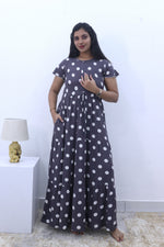 Imported Rayon Gathering Frock Model Night Gown's | Front Adjustable Gathering Style Rope Rope | Front Closed Button | Double Layer Sleeve | Trending Collection's for Stylish Women's (IRF)