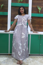 Imported Rayon Gathering Frock Model Night Gown's | Front Adjustable Gathering Style Rope Rope | Front Closed Button | Double Layer Sleeve | Trending Collection's for Stylish Women's (IRF)