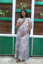 Imported Rayon Gathering Frock Model Night Gown's | Front Adjustable Gathering Style Rope Rope | Front Closed Button | Double Layer Sleeve | Trending Collection's for Stylish Women's (IRF)