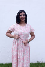 Imported Rayon Gathering Frock Model Night Gown's | Front Adjustable Gathering Style Rope Rope | Front Closed Button | Double Layer Sleeve | Trending Collection's for Stylish Women's (IRF)