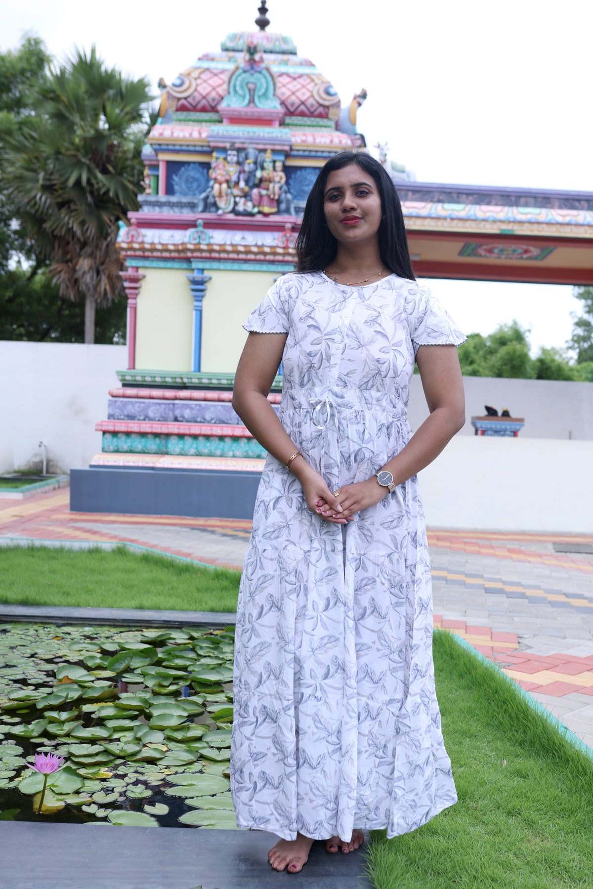 Imported Rayon Gathering Frock Model Night Gown's | Front Adjustable Gathering Style Rope Rope | Front Closed Button | Double Layer Sleeve | Trending Collection's for Stylish Women's (IRF)