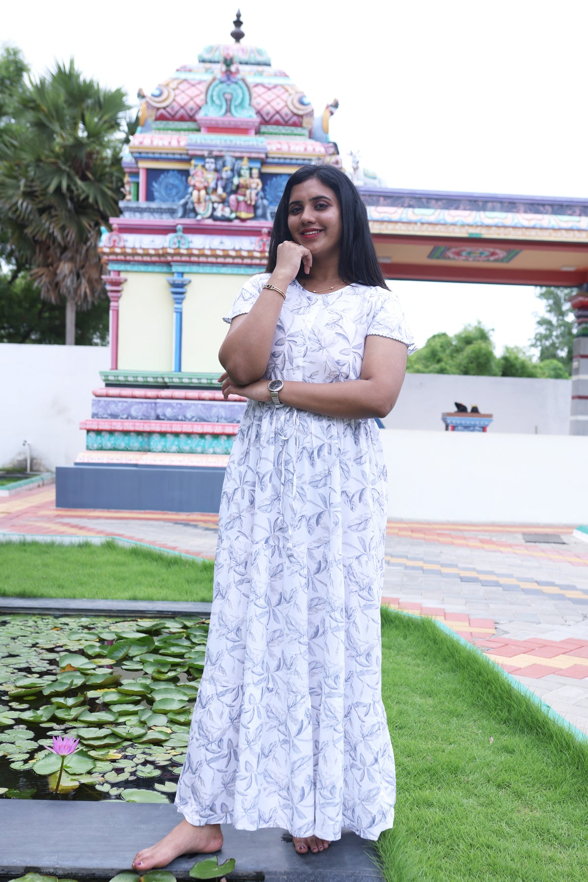 Imported Rayon Gathering Frock Model Night Gown's | Front Adjustable Gathering Style Rope Rope | Front Closed Button | Double Layer Sleeve | Trending Collection's for Stylish Women's (IRF)