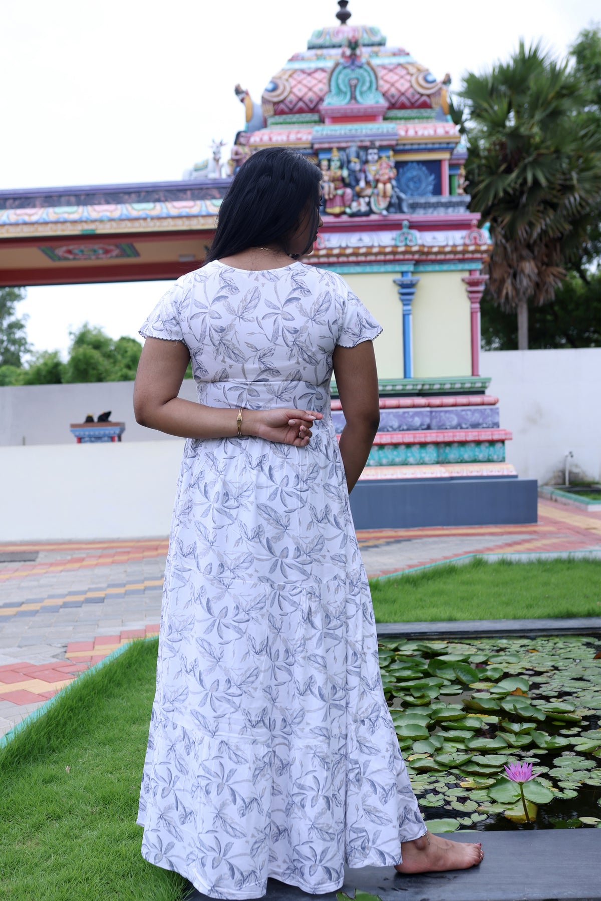 Imported Rayon Gathering Frock Model Night Gown's | Front Adjustable Gathering Style Rope Rope | Front Closed Button | Double Layer Sleeve | Trending Collection's for Stylish Women's (IRF)