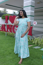 Imported Rayon Gathering Frock Model Night Gown's | Front Adjustable Gathering Style Rope Rope | Front Closed Button | Double Layer Sleeve | Trending Collection's for Stylish Women's (IRF)