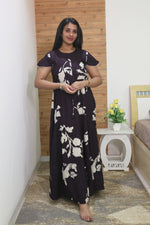 Imported Rayon Gathering Frock Model Night Gown's | Front Adjustable Gathering Style Rope Rope | Front Closed Button | Double Layer Sleeve | Trending Collection's for Stylish Women's (IRF)