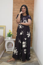 Imported Rayon Gathering Frock Model Night Gown's | Front Adjustable Gathering Style Rope Rope | Front Closed Button | Double Layer Sleeve | Trending Collection's for Stylish Women's (IRF)