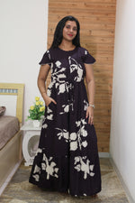 Imported Rayon Gathering Frock Model Night Gown's | Front Adjustable Gathering Style Rope Rope | Front Closed Button | Double Layer Sleeve | Trending Collection's for Stylish Women's (IRF)