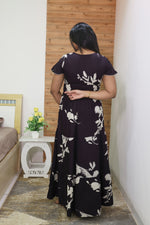 Imported Rayon Gathering Frock Model Night Gown's | Front Adjustable Gathering Style Rope Rope | Front Closed Button | Double Layer Sleeve | Trending Collection's for Stylish Women's (IRF)