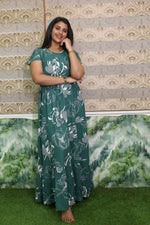 Imported Rayon Gathering Frock Model Night Gown's | Front Adjustable Gathering Style Rope Rope | Front Closed Button | Double Layer Sleeve | Trending Collection's for Stylish Women's (IRF)