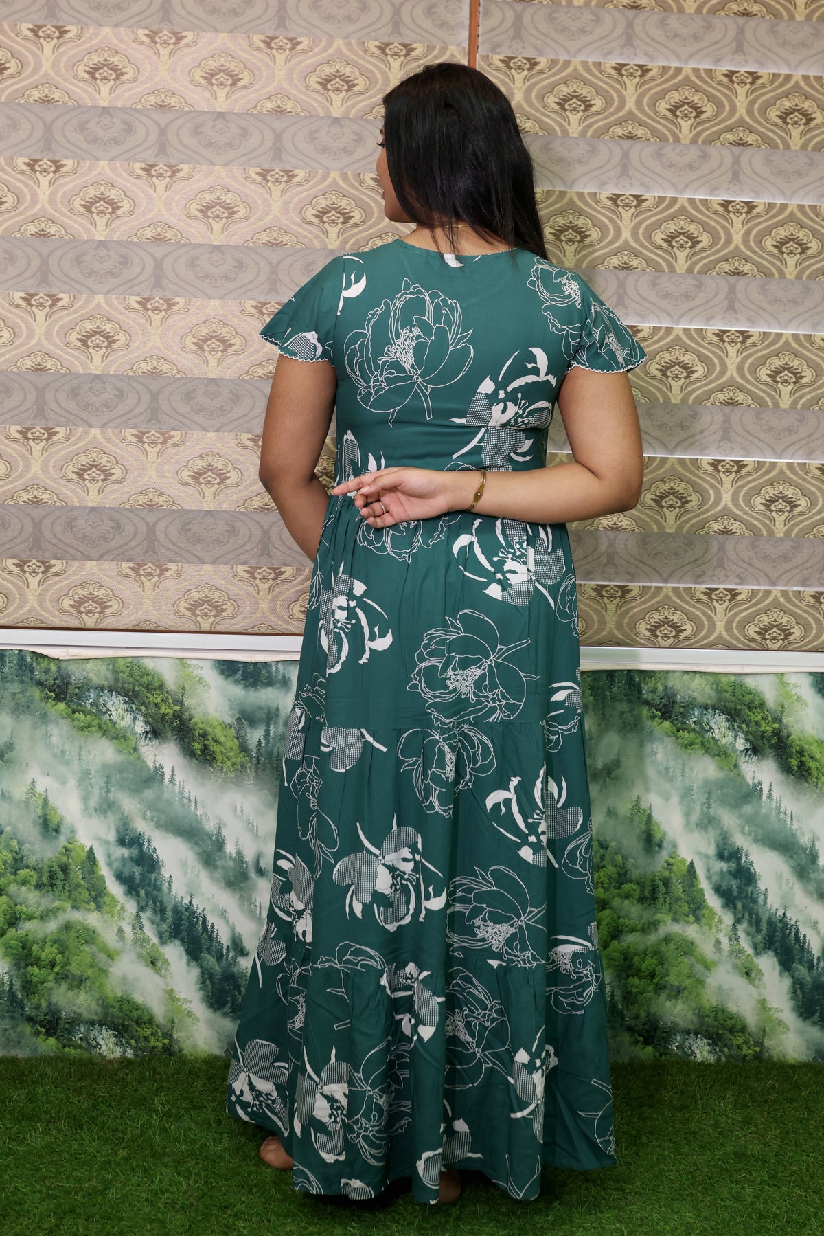 Imported Rayon Gathering Frock Model Night Gown's | Front Adjustable Gathering Style Rope Rope | Front Closed Button | Double Layer Sleeve | Trending Collection's for Stylish Women's (IRF)