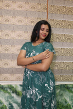 Imported Rayon Gathering Frock Model Night Gown's | Front Adjustable Gathering Style Rope Rope | Front Closed Button | Double Layer Sleeve | Trending Collection's for Stylish Women's (IRF)