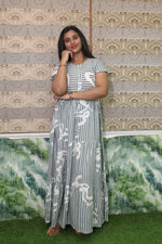 Imported Rayon Gathering Frock Model Night Gown's | Front Adjustable Gathering Style Rope Rope | Front Closed Button | Double Layer Sleeve | Trending Collection's for Stylish Women's (IRF)