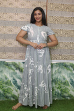 Imported Rayon Gathering Frock Model Night Gown's | Front Adjustable Gathering Style Rope Rope | Front Closed Button | Double Layer Sleeve | Trending Collection's for Stylish Women's (IRF)