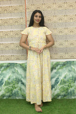 Imported Rayon Gathering Frock Model Night Gown's | Front Adjustable Gathering Style Rope Rope | Front Closed Button | Double Layer Sleeve | Trending Collection's for Stylish Women's (IRF)