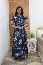 Imported Rayon Gathering Frock Model Night Gown's | Front Adjustable Gathering Style Rope Rope | Front Closed Button | Double Layer Sleeve | Trending Collection's for Stylish Women's (IRF)