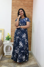 Imported Rayon Gathering Frock Model Night Gown's | Front Adjustable Gathering Style Rope Rope | Front Closed Button | Double Layer Sleeve | Trending Collection's for Stylish Women's (IRF)