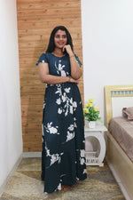 Imported Rayon Gathering Frock Model Night Gown's | Front Adjustable Gathering Style Rope Rope | Front Closed Button | Double Layer Sleeve | Trending Collection's for Stylish Women's (IRF)