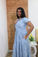 Imported Rayon Gathering Frock Model Night Gown's | Front Adjustable Gathering Style Rope Rope | Front Closed Button | Double Layer Sleeve | Trending Collection's for Stylish Women's (IRF)