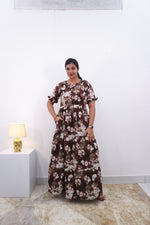 Mangai 3 Layer Frock Model Nighties Soft and smooth Premium Quality Rayon Material , Fancy Frilled Sleeve Side Pocket , Back tie Rope Stylish Collection's for Trendy Women's (MRK)