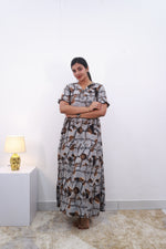 Mangai 3 Layer Frock Model Nighties Soft and Smooth Premium Quality Rayon Material , Fancy Frilled Sleeve Side Pocket , Back tie Rope Stylish Collection's for Trendy Women's (MRK)