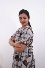 Mangai 3 Layer Frock Model Nighties Soft and Smooth Premium Quality Rayon Material , Fancy Frilled Sleeve Side Pocket , Back tie Rope Stylish Collection's for Trendy Women's (MRK)