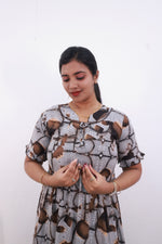 Mangai 3 Layer Frock Model Nighties Soft and Smooth Premium Quality Rayon Material , Fancy Frilled Sleeve Side Pocket , Back tie Rope Stylish Collection's for Trendy Women's (MRK)