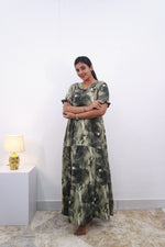 Mangai 3 Layer Frock Model Nighties Soft and Smooth Premium Quality Rayon Material , Fancy Frilled Sleeve Side Pocket , Back tie Rope Stylish Collection's for Trendy Women's (MRK)