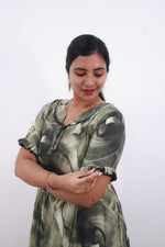 Mangai 3 Layer Frock Model Nighties Soft and Smooth Premium Quality Rayon Material , Fancy Frilled Sleeve Side Pocket , Back tie Rope Stylish Collection's for Trendy Women's (MRK)