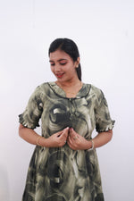 Mangai 3 Layer Frock Model Nighties Soft and Smooth Premium Quality Rayon Material , Fancy Frilled Sleeve Side Pocket , Back tie Rope Stylish Collection's for Trendy Women's (MRK)