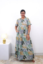 Mangai 3 Layer Frock Model Nighties Soft and smooth Premium Quality Rayon Material , Fancy Frilled Sleeve Side Pocket , Back tie Rope Stylish Collection's for Trendy Women's (MRK)