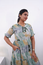 Mangai 3 Layer Frock Model Nighties Soft and smooth Premium Quality Rayon Material , Fancy Frilled Sleeve Side Pocket , Back tie Rope Stylish Collection's for Trendy Women's (MRK)