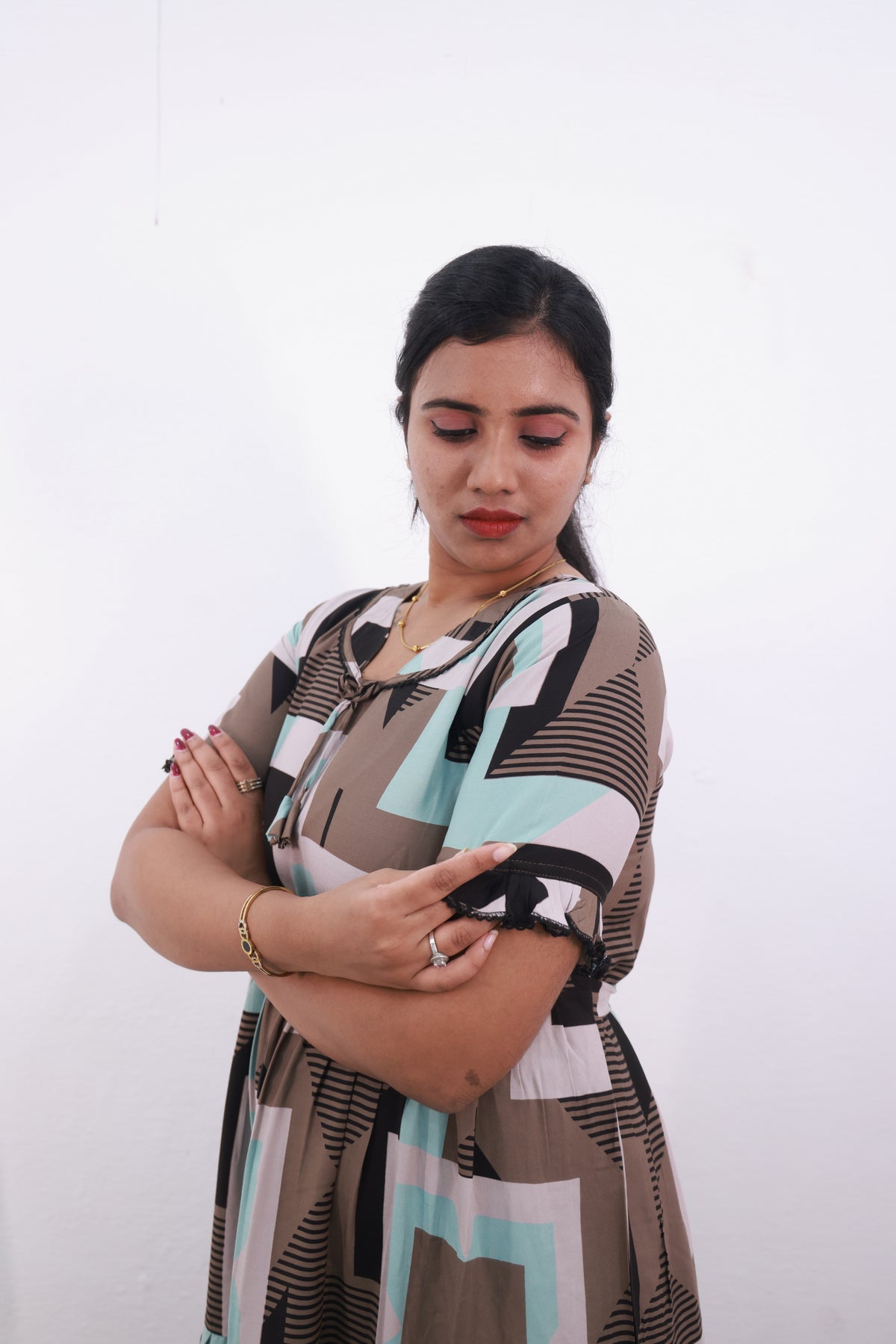 Mangai 3 Layer Frock Model Nighties Soft and Smooth Premium Quality Rayon Material , Fancy Frilled Sleeve Side Pocket , Back tie Rope Stylish Collection's for Trendy Women's (MRK)