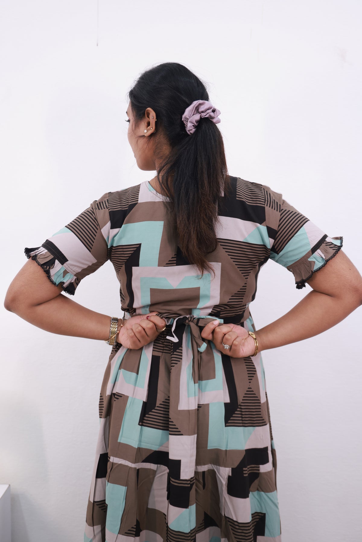 Mangai 3 Layer Frock Model Nighties Soft and Smooth Premium Quality Rayon Material , Fancy Frilled Sleeve Side Pocket , Back tie Rope Stylish Collection's for Trendy Women's (MRK)