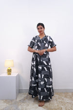 Mangai 3 Layer Frock Model Nighties Soft and smooth Premium Quality Rayon Material , Fancy Frilled Sleeve Side Pocket , Back tie Rope Stylish Collection's for Trendy Women's (MRK)