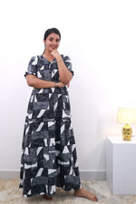 Mangai 3 Layer Frock Model Nighties Soft and smooth Premium Quality Rayon Material , Fancy Frilled Sleeve Side Pocket , Back tie Rope Stylish Collection's for Trendy Women's (MRK)