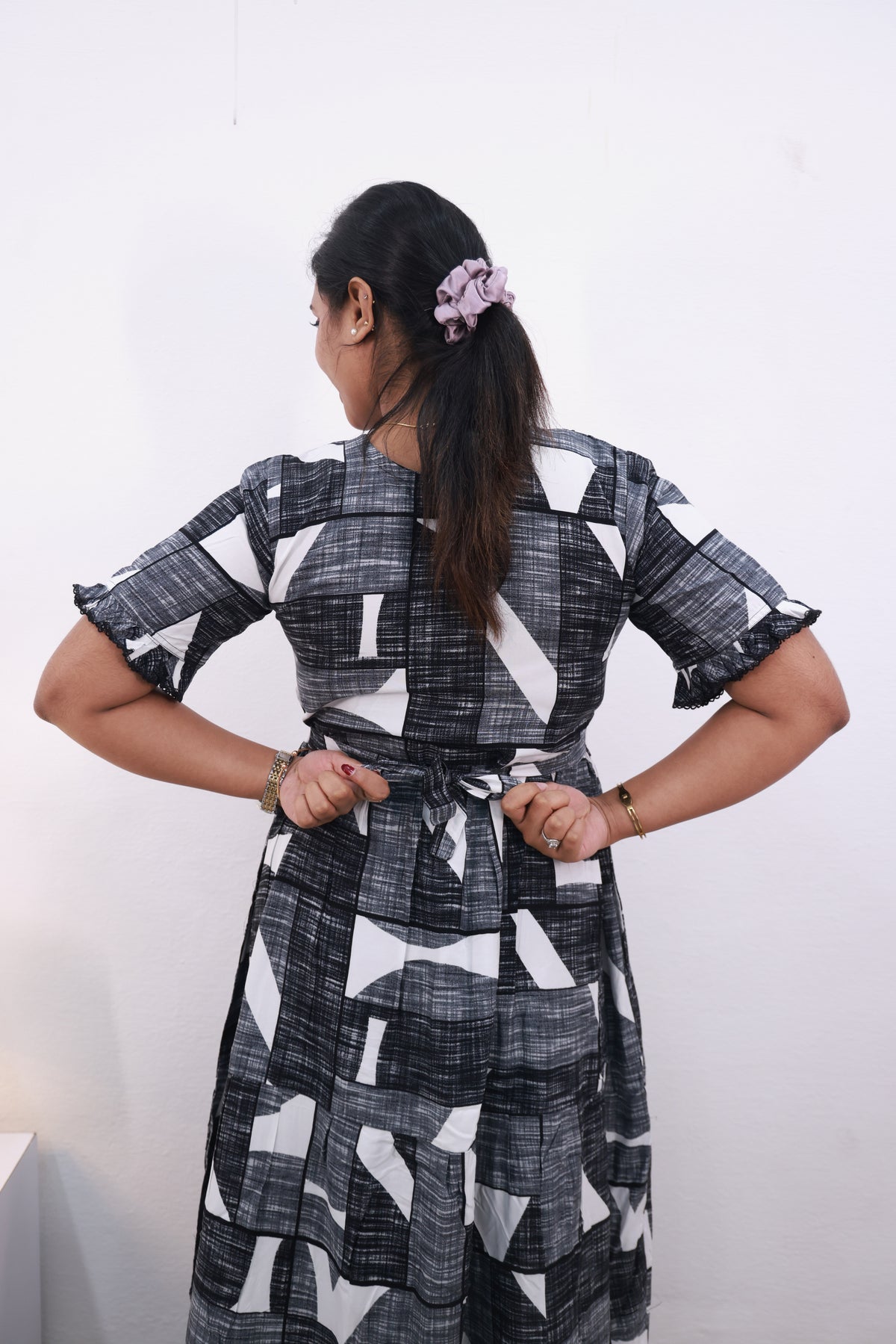 Mangai 3 Layer Frock Model Nighties Soft and smooth Premium Quality Rayon Material , Fancy Frilled Sleeve Side Pocket , Back tie Rope Stylish Collection's for Trendy Women's (MRK)