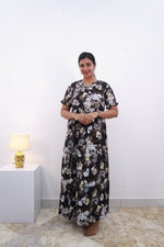 Mangai 3 Layer Frock Model Nighties Soft and smooth Premium Quality Rayon Material , Fancy Frilled Sleeve Side Pocket , Back tie Rope Stylish Collection's for Trendy Women's (MRK)