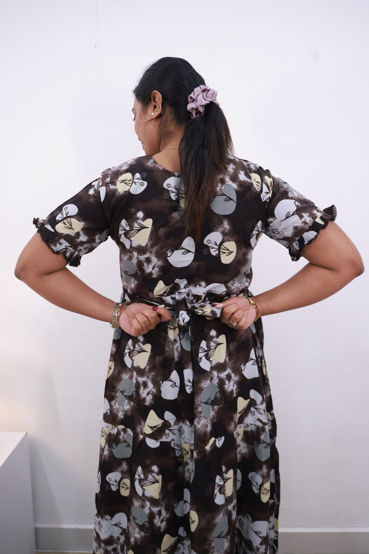 Mangai 3 Layer Frock Model Nighties Soft and smooth Premium Quality Rayon Material , Fancy Frilled Sleeve Side Pocket , Back tie Rope Stylish Collection's for Trendy Women's (MRK)