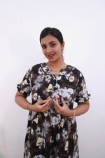 Mangai 3 Layer Frock Model Nighties Soft and smooth Premium Quality Rayon Material , Fancy Frilled Sleeve Side Pocket , Back tie Rope Stylish Collection's for Trendy Women's (MRK)