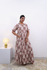 Mangai 3 Layer Frock Model Nighties Soft and Smooth Premium Quality Rayon Material , Fancy Frilled Sleeve Side Pocket , Back tie Rope Stylish Collection's for Trendy Women's (MRK)