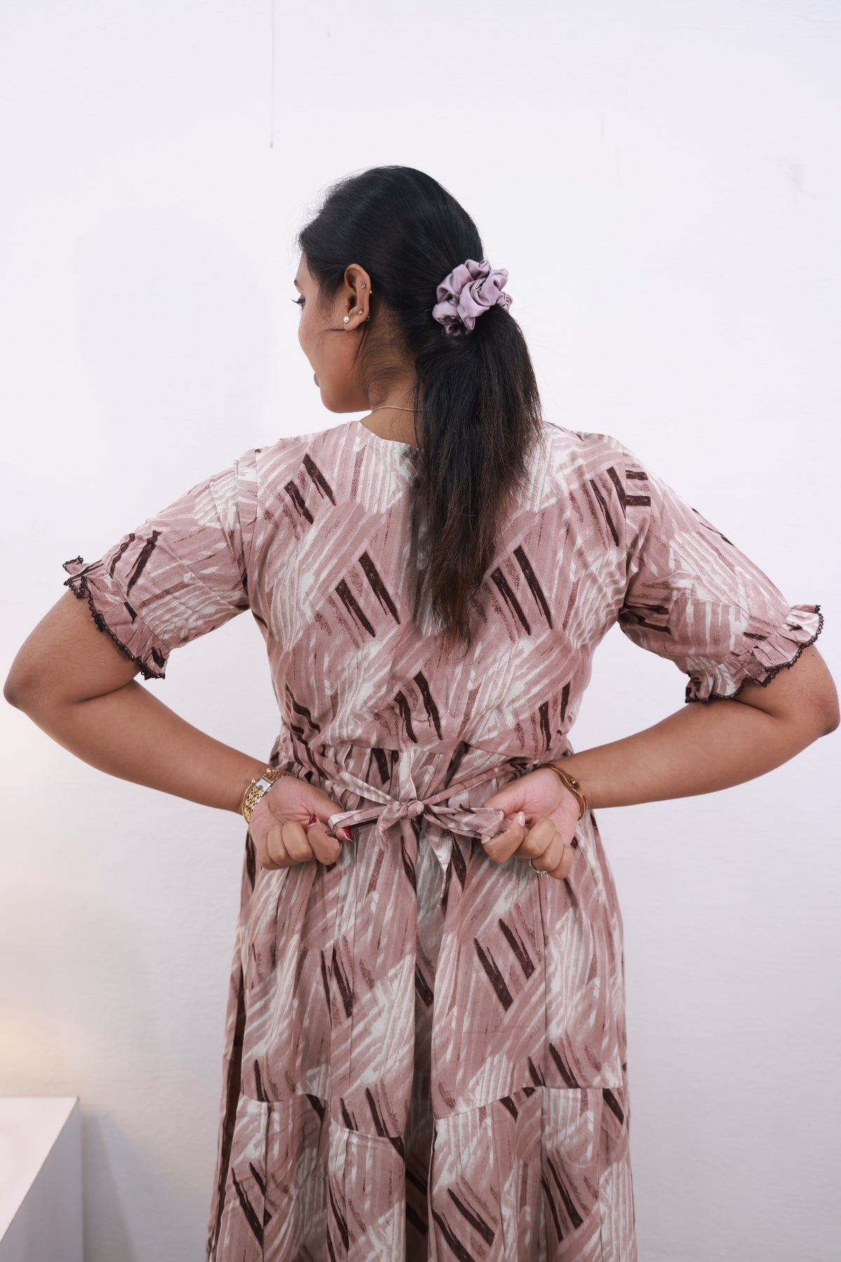 Mangai 3 Layer Frock Model Nighties Soft and Smooth Premium Quality Rayon Material , Fancy Frilled Sleeve Side Pocket , Back tie Rope Stylish Collection's for Trendy Women's (MRK)