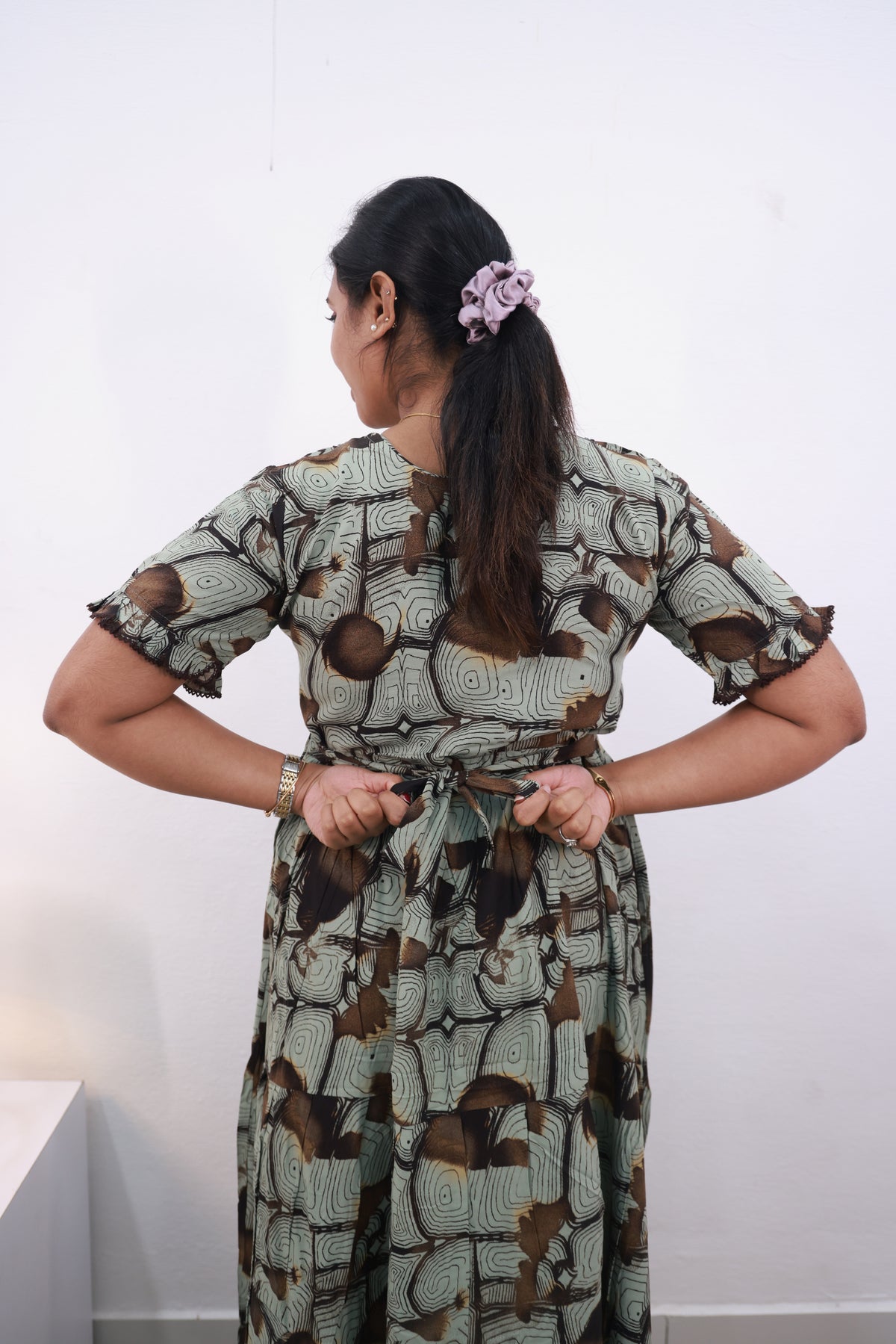 Mangai 3 Layer Frock Model Nighties Soft and Smooth Premium Quality Rayon Material , Fancy Frilled Sleeve Side Pocket , Back tie Rope Stylish Collection's for Trendy Women's (MRK)